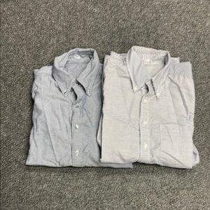 J Hilburn Mens Button Down Classic Striped Men's Shirts Lot of 2 Career Cotton